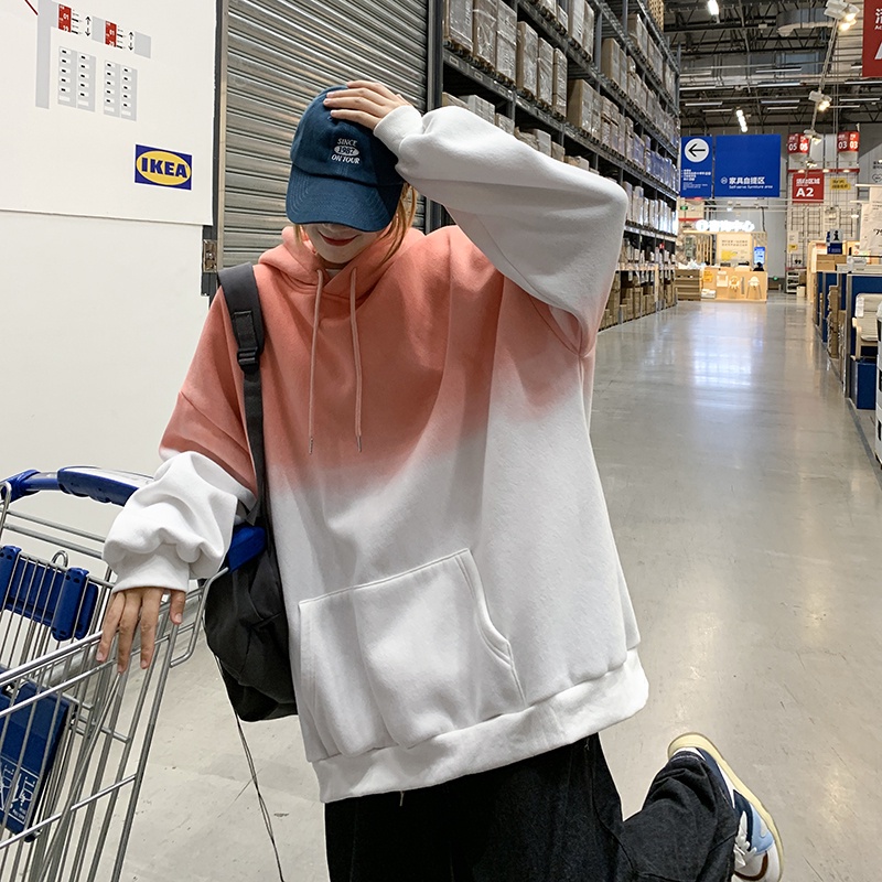 Áo khoác hoodie dáng rộng màu gradient cho nam và nữ size M - 5XL