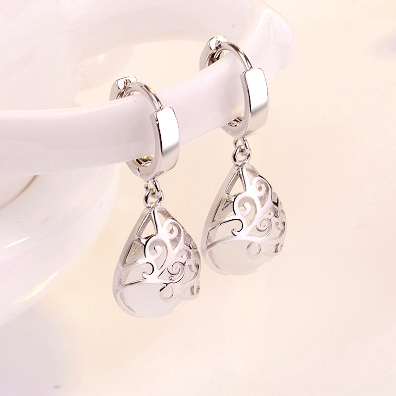 Đồng Hồ Ánh Trăng Opal Vật Tổ Bạc Tai Trang Sức Bông Tai Nữ Thời Trang Chúc Bể Bông Tai