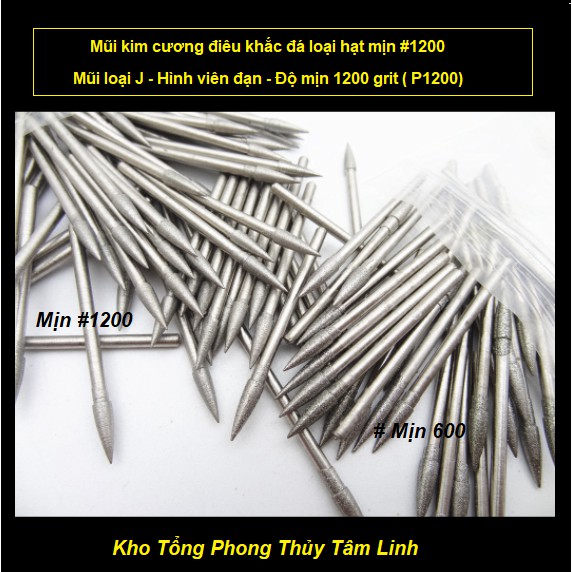 Đầu mài kim cương mịn 1200 grit điêu khắc đá hàng cao cấp| Kho tổng Phong Thủy Tâm Linh