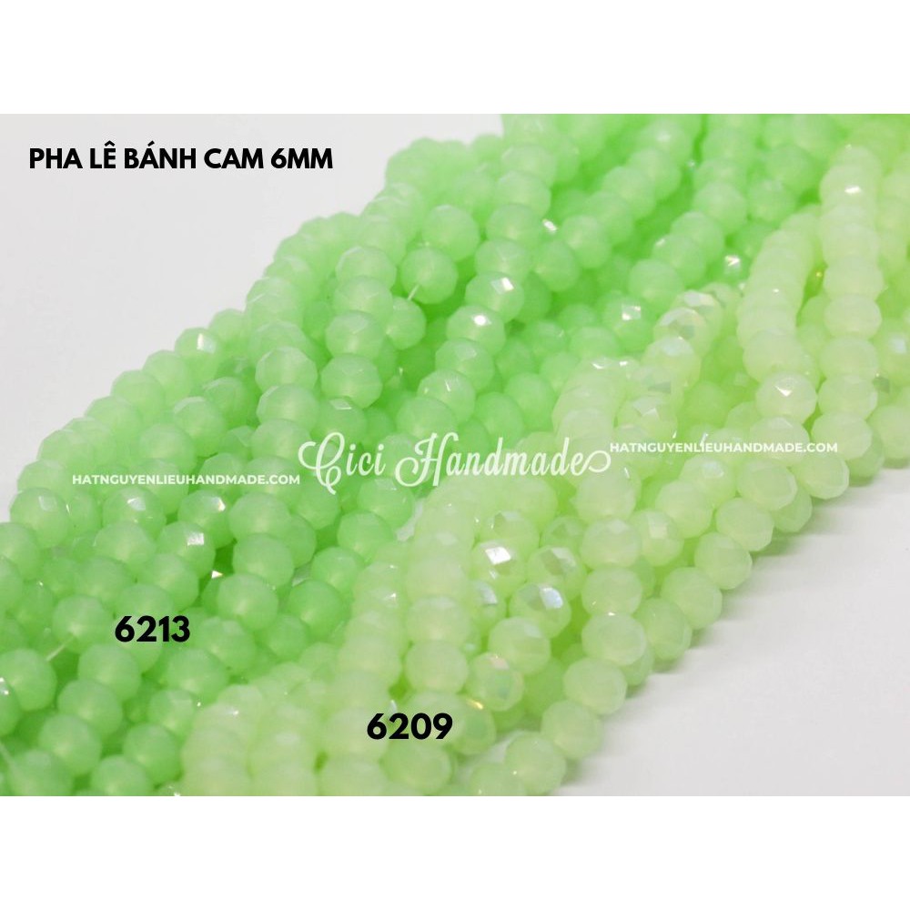 Pha lê bánh cam size 6mm Cici Handmade chuyên hạt đá hạt pha lê hạt cườm hạt trang sức tự làm nguyên liệu DIY