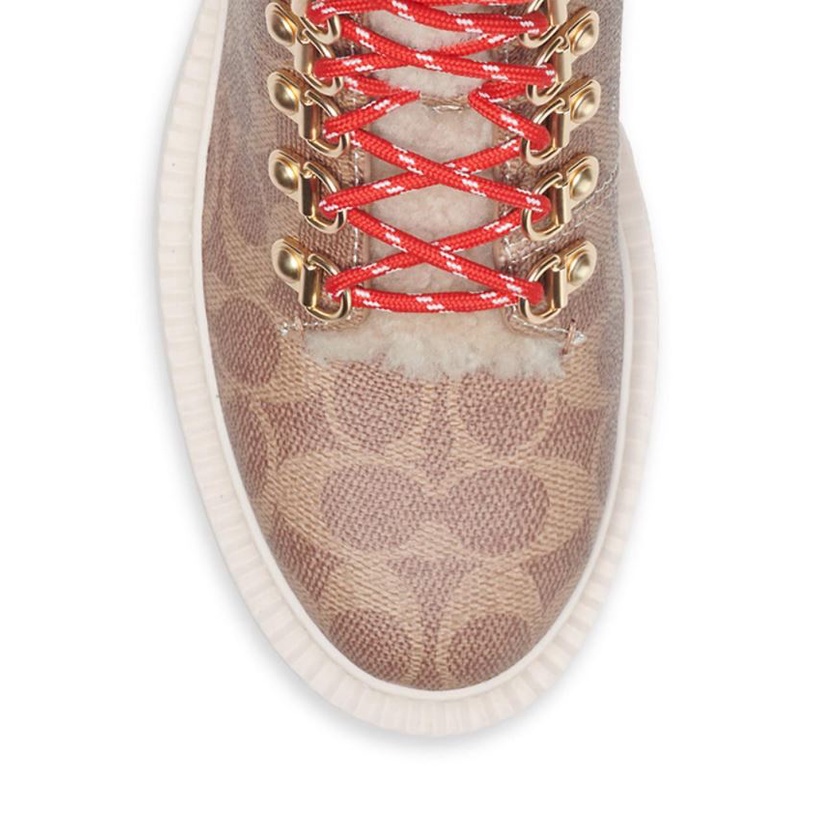 Coach Janel Signature Coated Canvas Hiking Boots