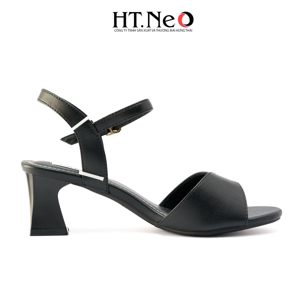 Sandal nữ đế vuông HT.NEO Da bò thật, quai da chéo tinh tế, gót vuông chắc chắn SDN111