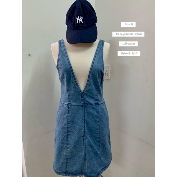 Đầm yếm 2 dây jean H M
