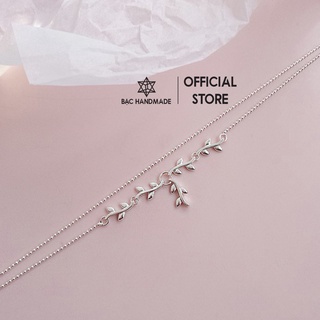 Lắc chân cỏ xinh/vòng chân cỏ xinh bạc nguyên chất- bạc handmade