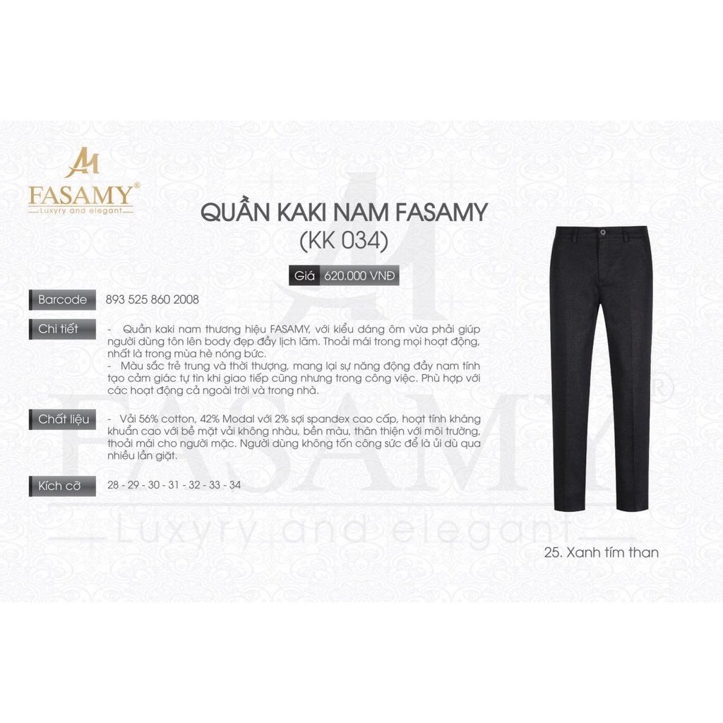 Quần Kaki Nam FASAMY (034)