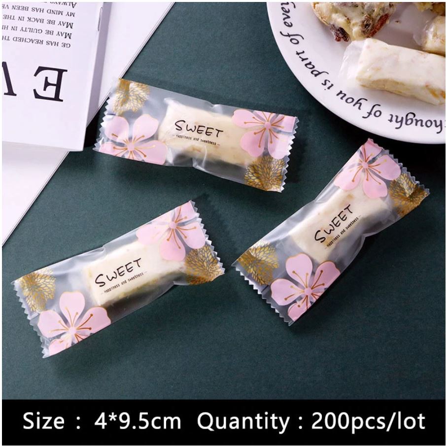 200 cái túi kẹo hạnh phúc, kẹo nougat mẫu mới 2021