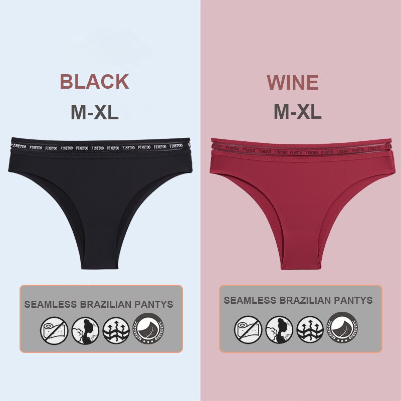 FINETOO Women Seamless Soft Panty M-XL Sexy Underwear Low-Waist Solid Color Female Lingerie