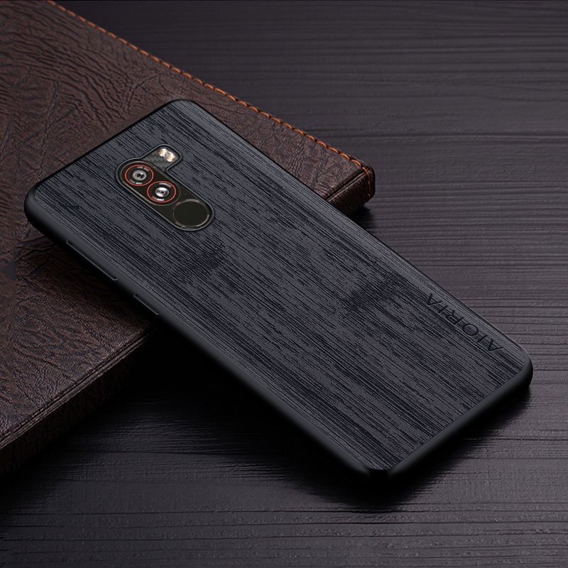 Ốp Bao Nắp Gập Chất Giả Gỗ Tre Nhiều Mẫu Mã Cho Điện Thoại xiaomi pocophone f1 pocophone f1