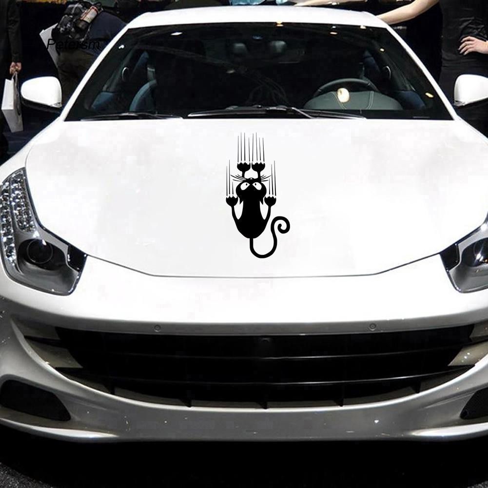 Miếng dán trang trí xe hơi hình chú mèo vui nhộn chống thấm nước tiện lợi