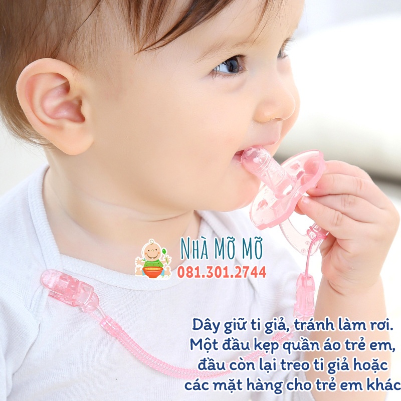 Hộp đựng ti giả núm ty cho bé và dây giữ ti có móc treo avent dr brown bibs - Nhà MỠ