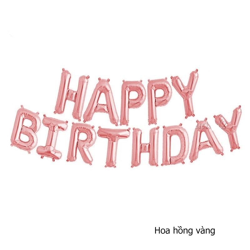 Bong bóng chữ HAPPY BIRTHDAY màu vàng / bạc