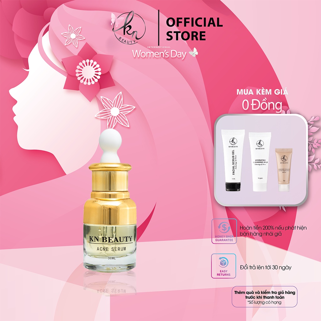 Serum Ngừa mụn, Giảm thâm, Dưỡng trắng KN Beauty 20ml tặng quà mini