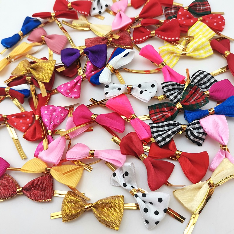 Bộ 50 Nơ 35mm Tự Làm Trang Trí Cây Thông Giáng Sinh