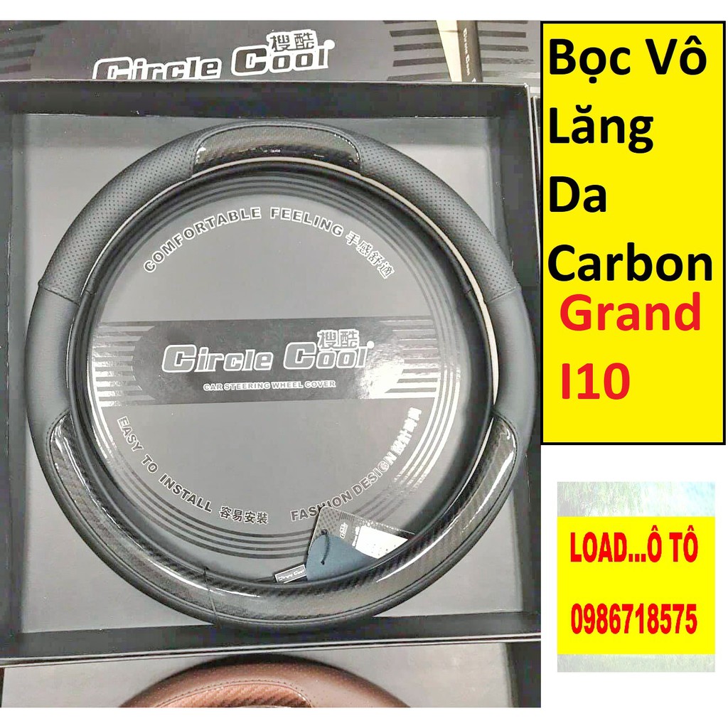 Bọc Vô Lăng Huyndai Grand I10 Vân Carbon cao Cấp