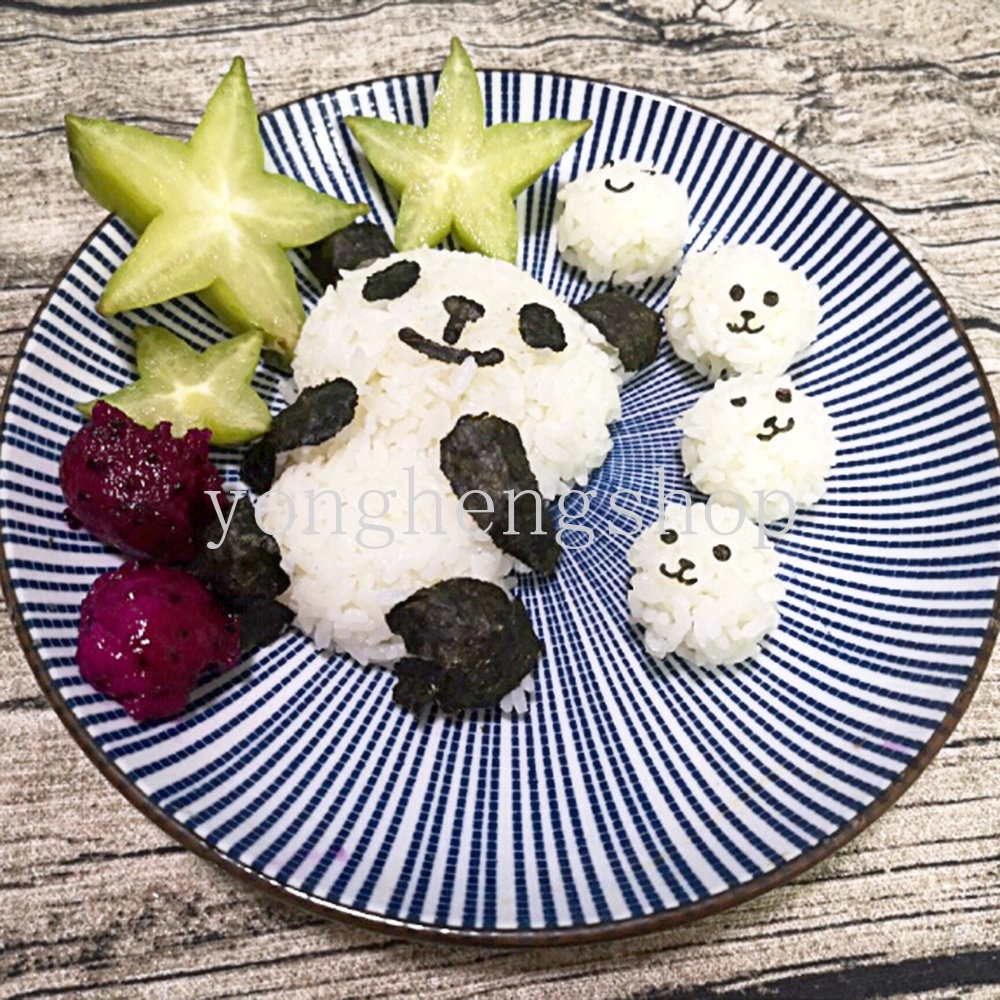 Set 4 Khuôn Làm Cơm Bento Hình Gấu Trúc Dễ Thương