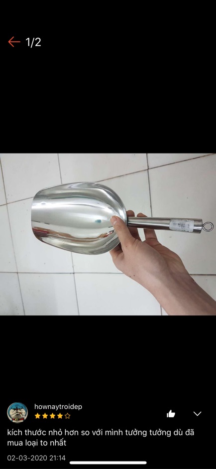 DỤNG CỤ XẺNG VÁ INOX XÚC GẠO/NHỰA/CÀ PHÊ/ĐIỀU/ĐẬU/ĐÁ