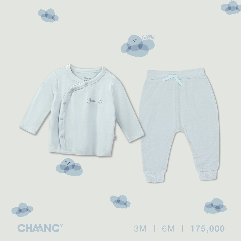 [ CHÍNH HÃNG CHAANG ] Bộ sơ sinh cúc giữa / cúc chéo cotton mỏng hè mát