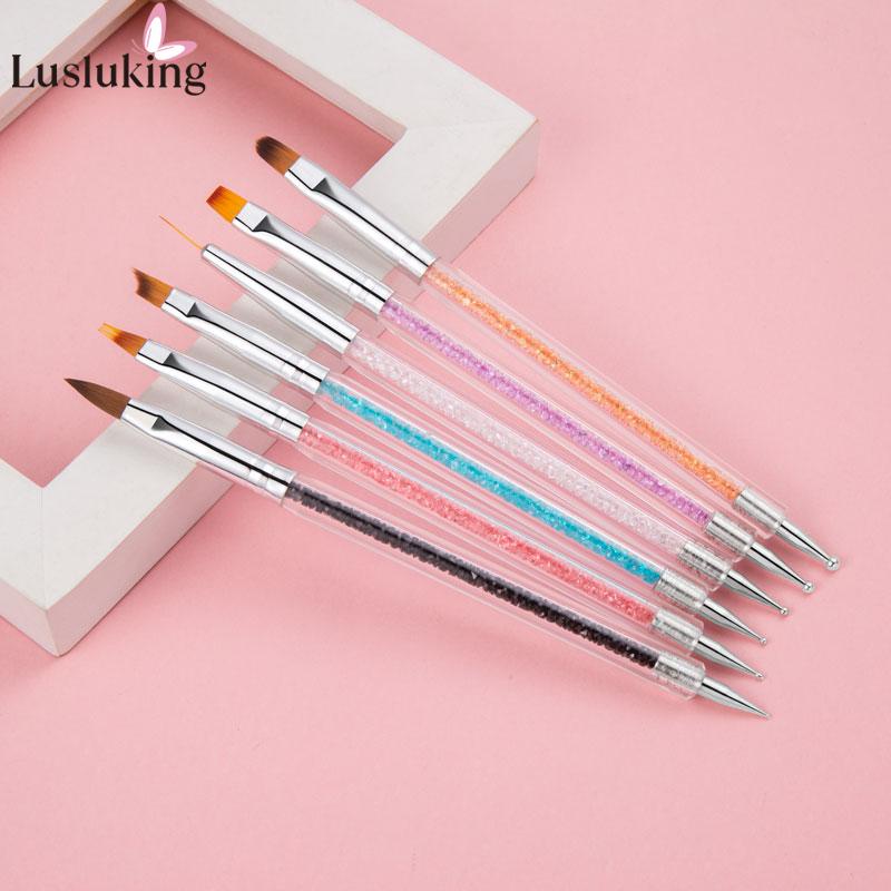 Lusluking Set 6 Bút 2 Đầu Hỗ Trợ Trang Trí Móng Tay Nghệ Thuật DIY Tiện Dụng