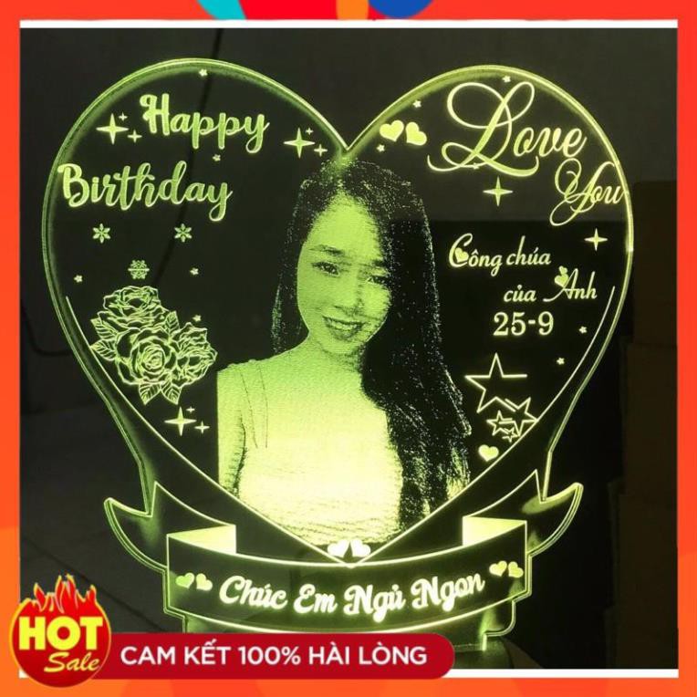 Đèn led 3D ngủ cho bé cực dễ thương 16 màu - Khắc chân dung theo yêu cầu,Quà tặng cho bé