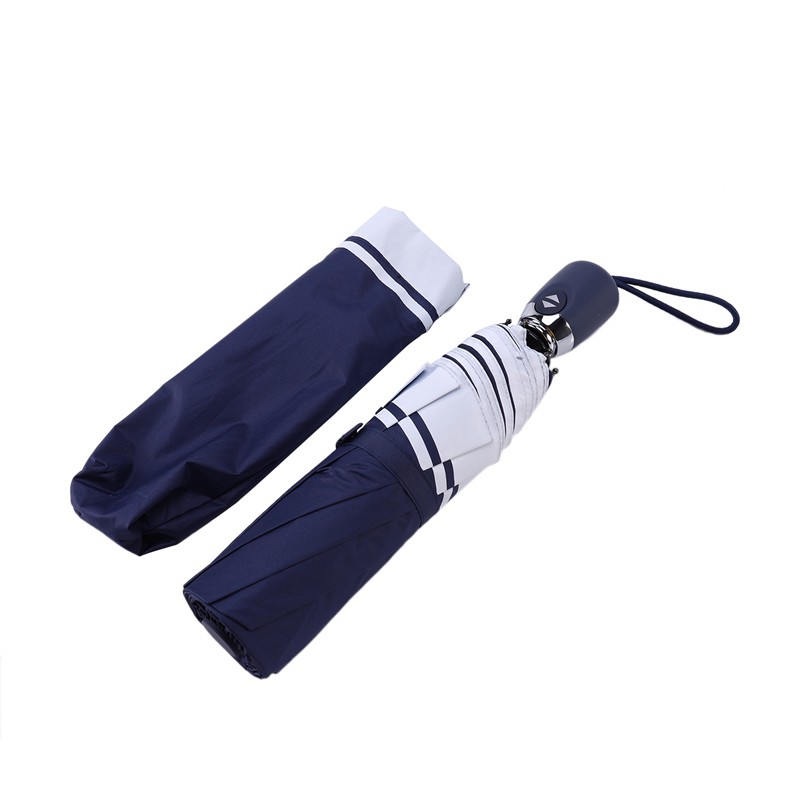 [On Sale]Anti Uv Navy Superfine Straight Rod Uv Long Sunny And Rainy Umbrella For Women Blue