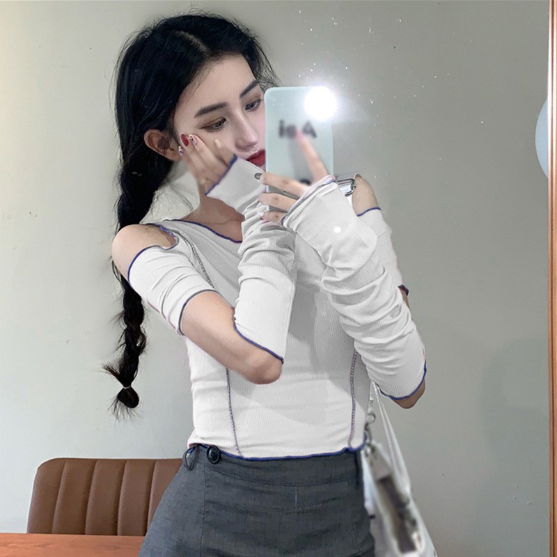 Áo Sweater Tay Ngắn Màu Sắc Trơn Phong Cách Hàn Quốc Thời Trang Mùa Hè Cho Nữ