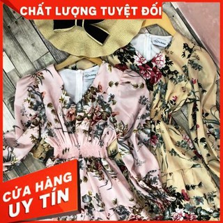 Đầm Voan Hoa Tay Dài 2 Lớp FREESHIP Thoitrangnuboutique (Kèm Ảnh Thật và Clip)-162