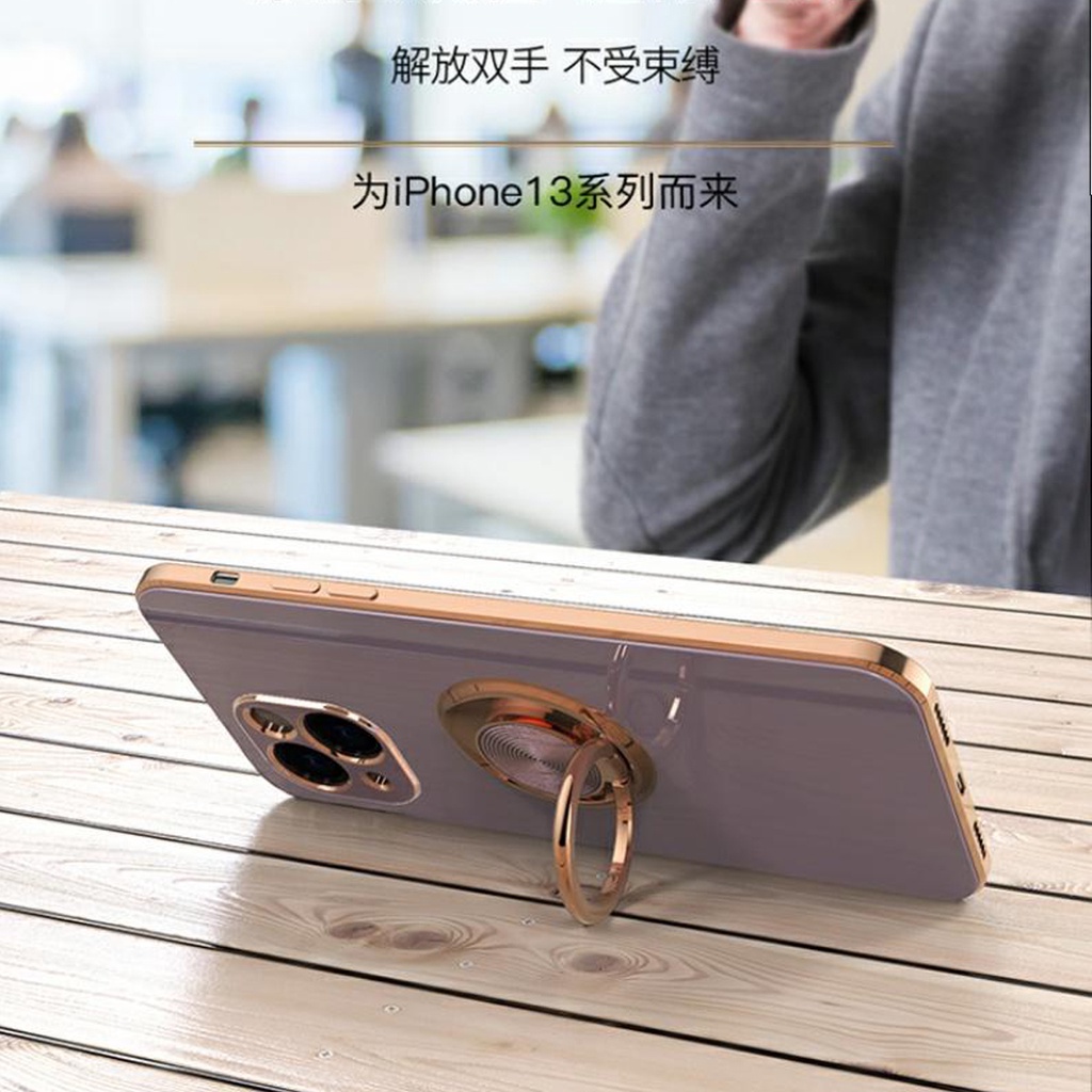 Mạ điện sang trọng 6D iPhone 13 13Pro 13 Pro Max 13mini 12 12 Pro 12 Pro Max 12 mini với vỏ bảo vệ giá đỡ điện thoại di động