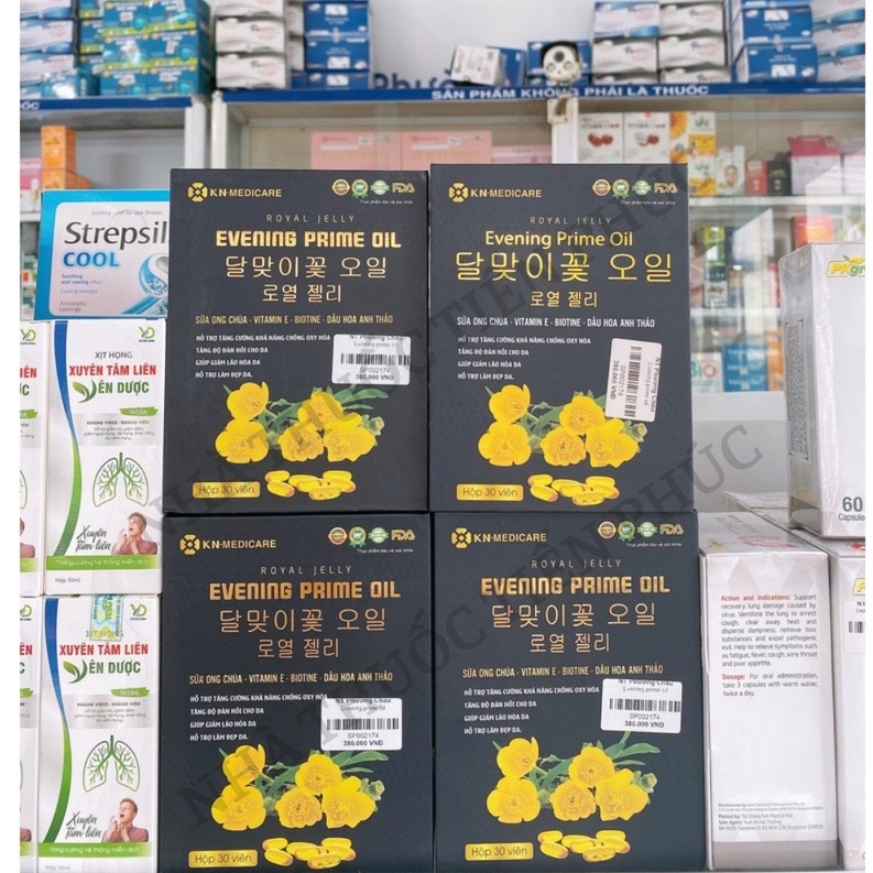 Viên Uống Royal Jelly Evening Prime Oil  - Hỗ trợ tăng cường khả năng chống oxy hóa, làm đẹp da Hộp 30v