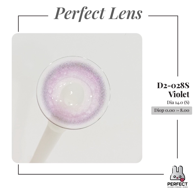 Lens ẢNH MẮT THẬT , Kính Áp Tròng D2-028S VIOLET Có Độ Cận và Không Độ , DIA 14.0 S , Dành Cho Mắt Nhạy Cảm Giá Sale