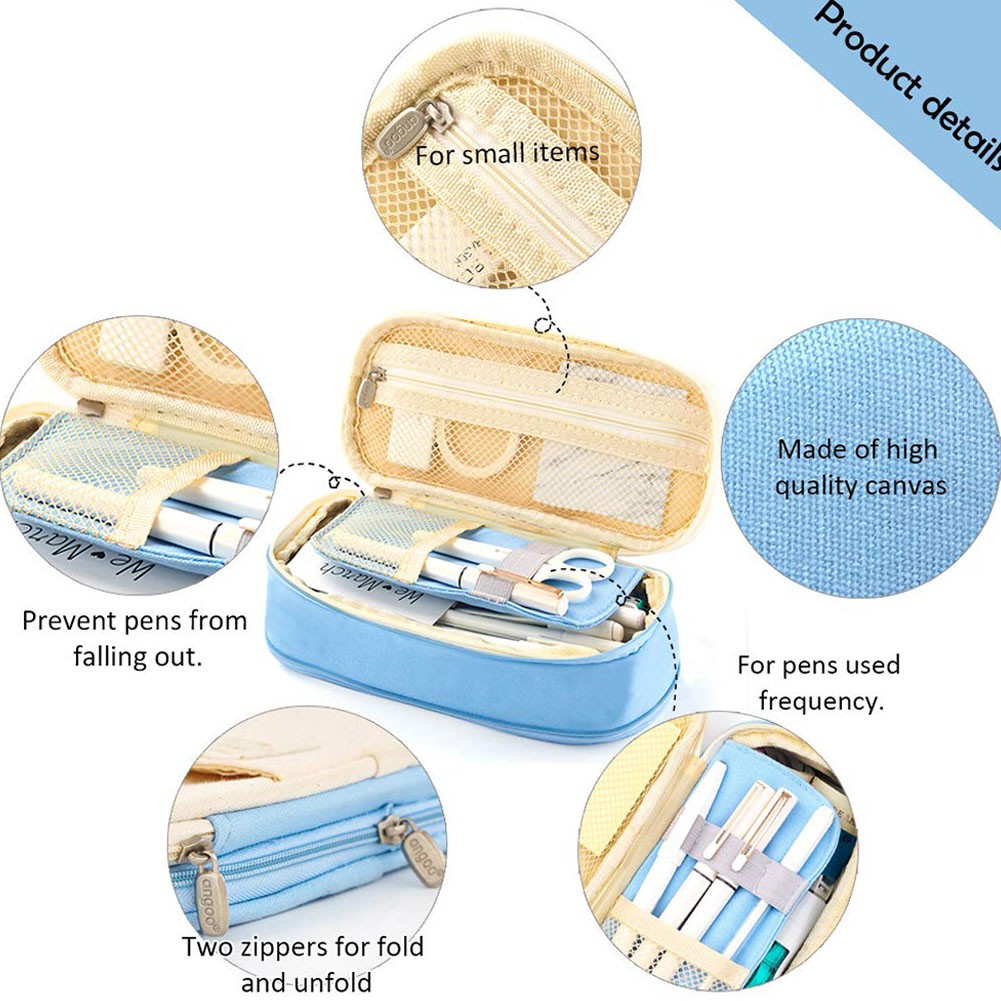 Túi đựng bút dung tích lớn có khóa kéo cho học sinh | BigBuy360 - bigbuy360.vn