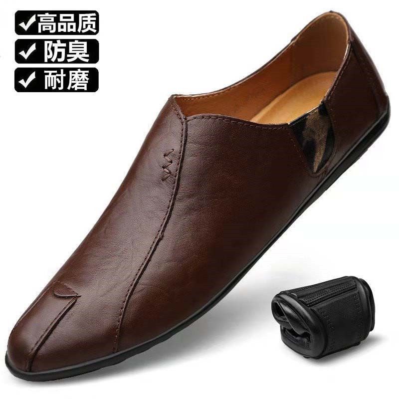 Giày Lười Da Thoáng Khí Đế Mềm Thời Trang Cho Nam