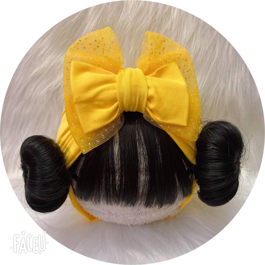 Turban gắn tóc giả cho bé