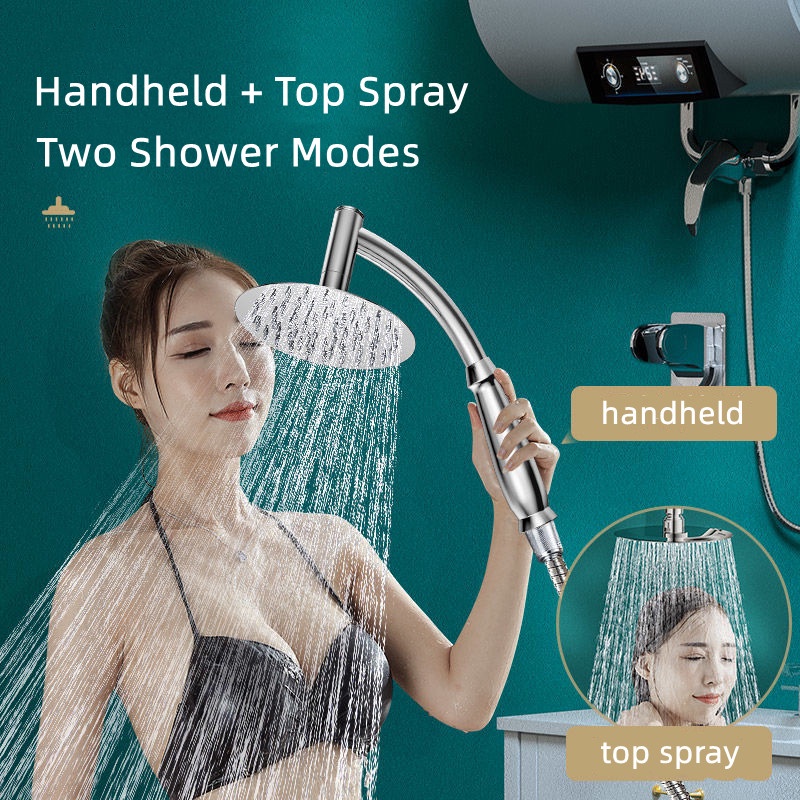 Đầu Vòi Hoa Sen 8 Inch Có Nút Bấm Dùng Cho Phòng Tắm Tiện Dụng