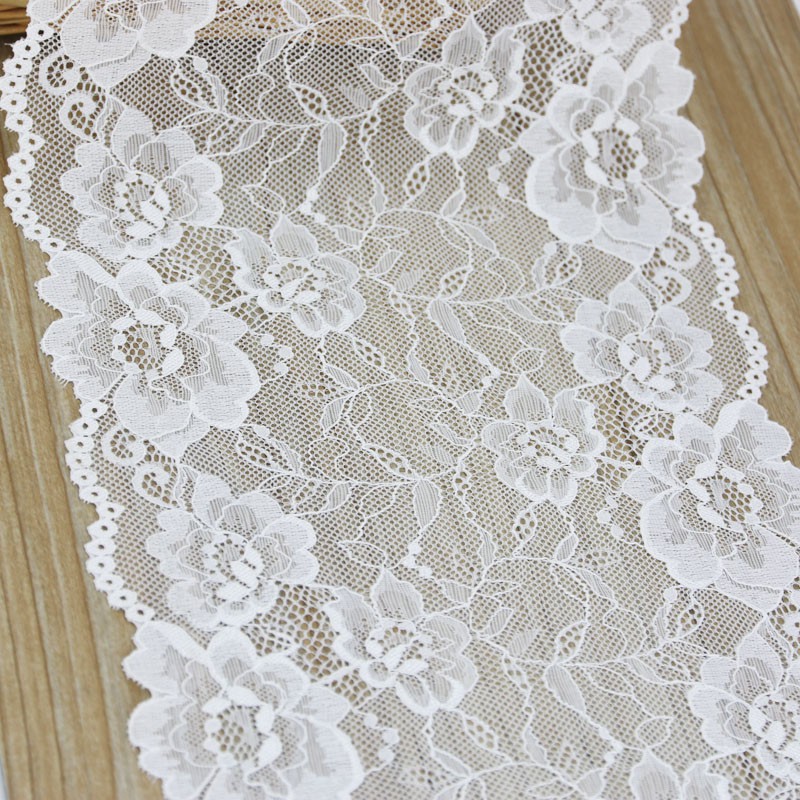 Cuộn Dây Ren Ruy Băng Màu Trắng Rộng 17cm Dài 3m Chất Lượng Tốt Dùng Làm Đồ Lót