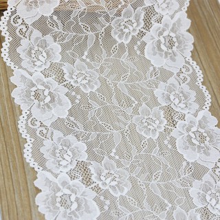 Cuộn dây ren trắng co giãn 21cm để trang trí
