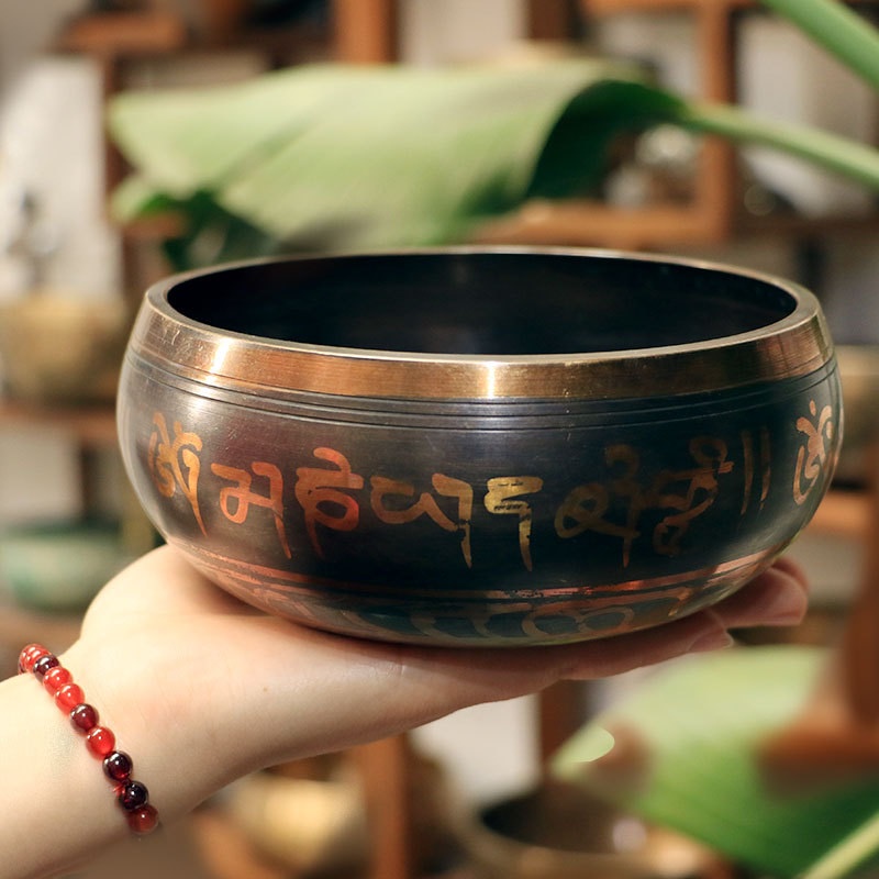 Chuông Đồng Vàng Nepal Vật Lý Trị Liệu Khắc Thần Chú, Nhiều Kích Cỡ