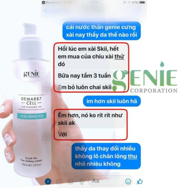 Nước thần kiêm xịt khoáng se khít lỗ chân lông Genie Demar87 Cell Pore Perfector | BigBuy360 - bigbuy360.vn