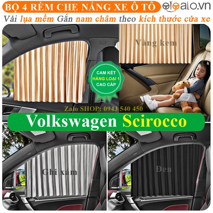 Rèm che nắng ô tô Volkswagen Scirocco Vải lụa mềm gắn nam châm Cao Cấp - OTOALO
