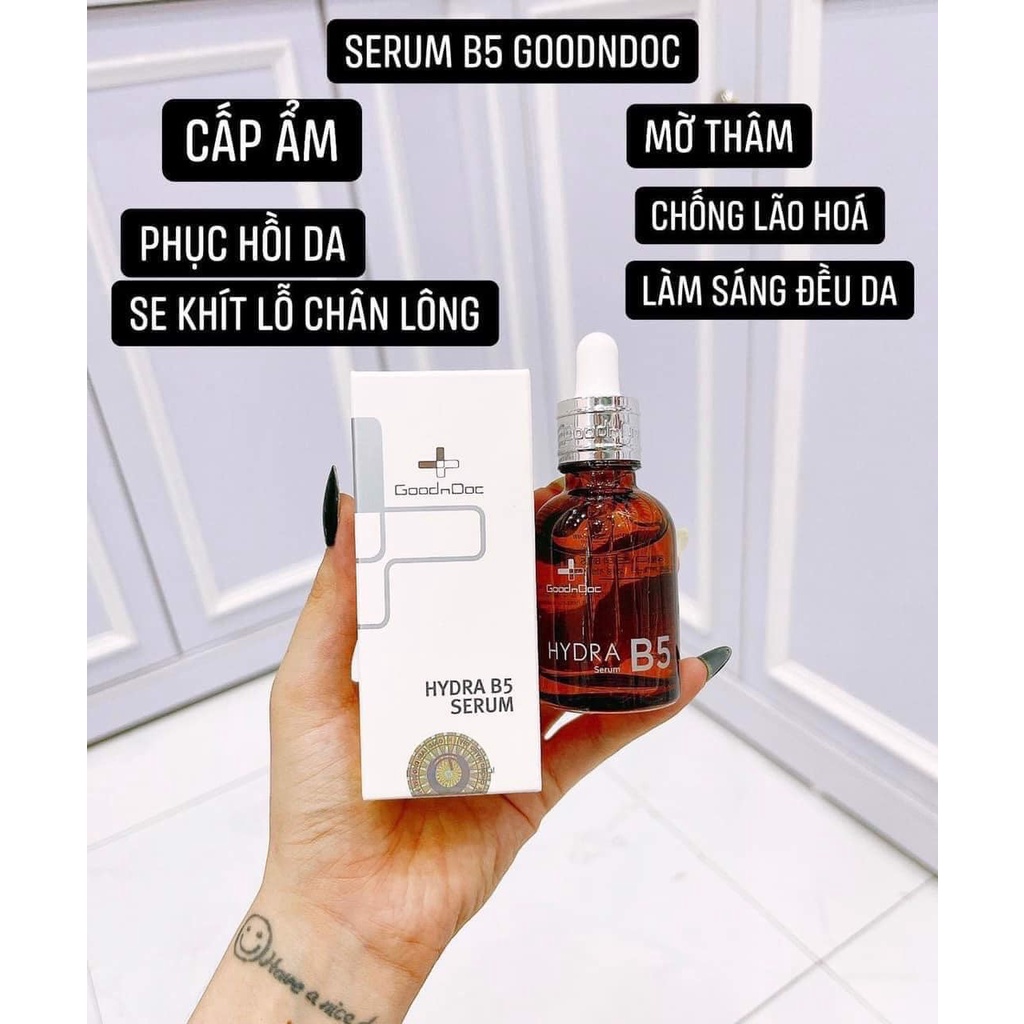Serum B5 GoodnDoc HYDRA Dưỡng Ẩm Phục Hồi Làm Trắng Sáng Da Mờ Thâm Sạm Nám Cấp Nước 30ml