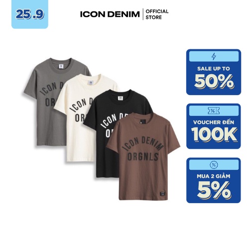 Áo thun nam tay ngắn ICON DENIM form Regular ORGNLS chất liệu Cotton 2 chiều cao cấp thoáng mát ATID0047