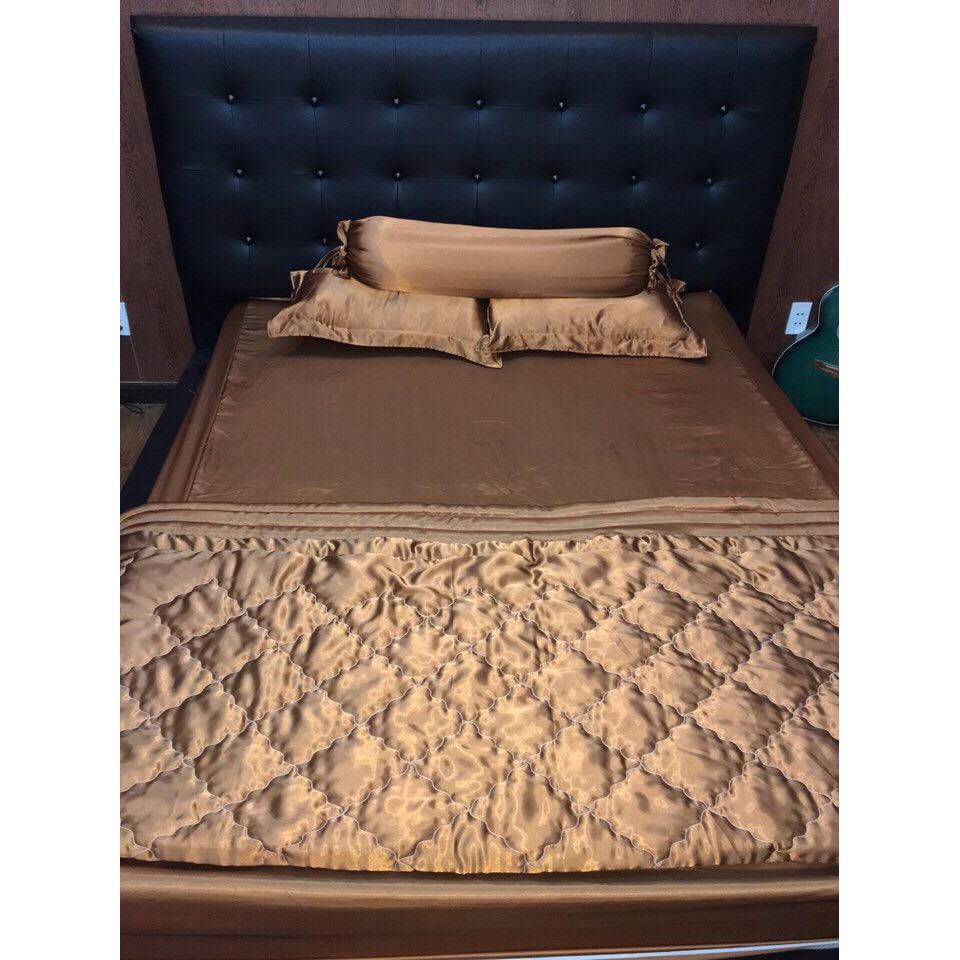 [SIÊU SALE] [HỔ TRỢ PVC] Xả kho Bộ drap giường có chăn phi lụa cao cấp sang chảnh (chọn màu)