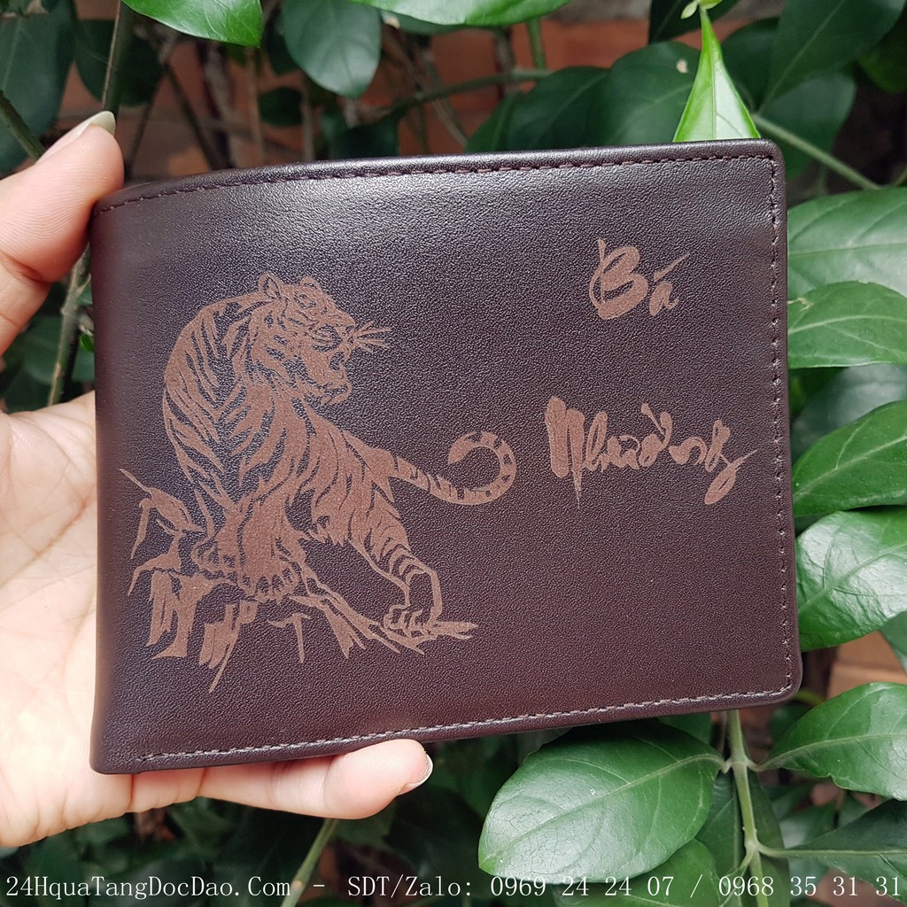 Ví Da Khắc Tên, Ví Nam Bò Thật Khắc Tên Theo Yêu Cầu