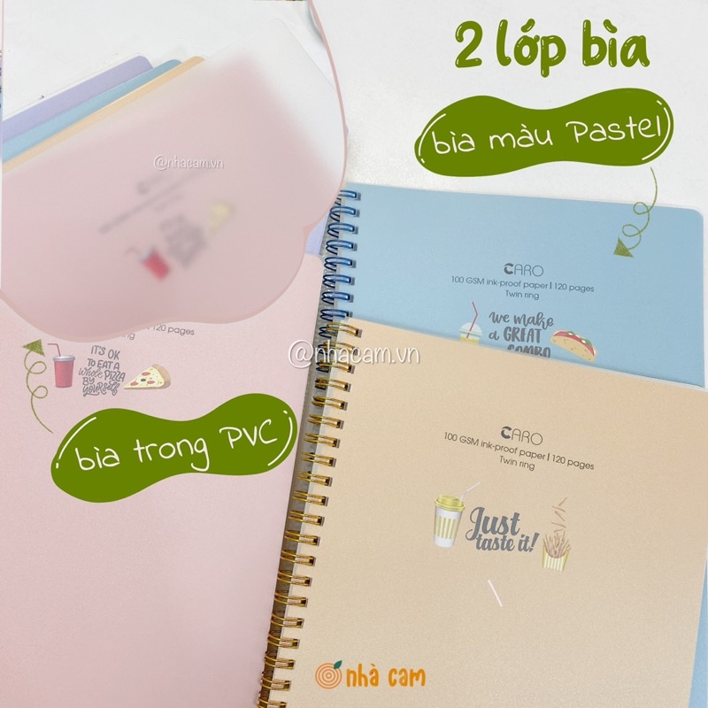 Sổ Lò Xo Kép Pastel 80 Trang 100 GSM Klong Size B5 574 Nhà Cam