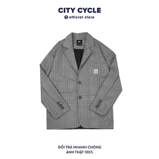 Áo khoác Blazer kẻ nam nữ City Cycle unisex form rộng nam nữ oversize Local Brand