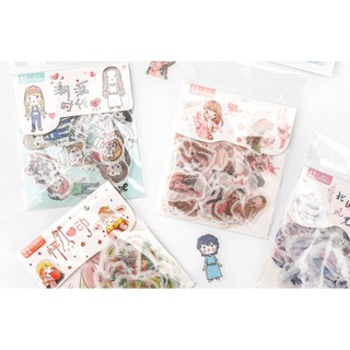 Bộ Sticker 40 miếng dán nhiều mẫu trang trí tranh vẽ, sổ tay, planner (P2)