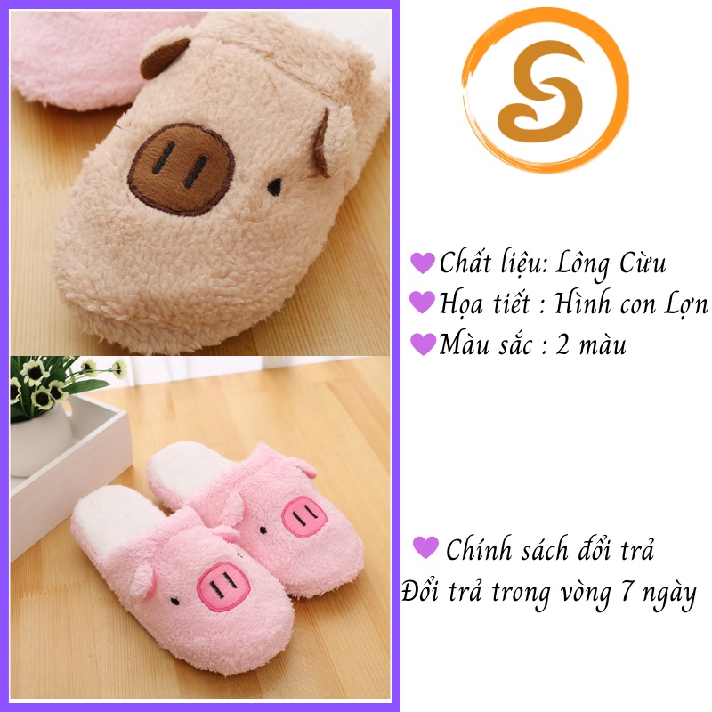 Dép bông đi trong nhà hình thú cute giữ ấm dành cho mùa đông D001
