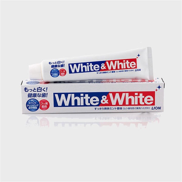 Kem đánh răng Lion White &amp; White làm trắng răng Nhật Bản 150g