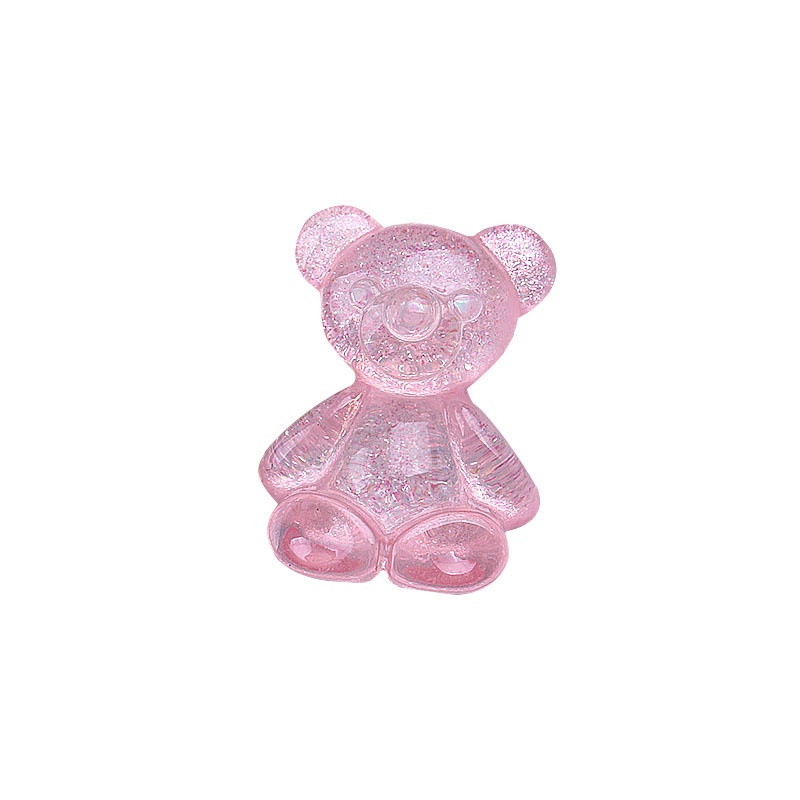 Set 10 Phụ Kiện Làm Bông Tai Hình Chú Gấu Đáng Yêu Bằng Nhựa Kích Thước 1.8x.1.1cm DIY