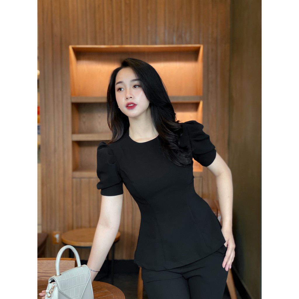 Áo Mini Moon đen tôn eo tay bồng nhẹ by Chansee | BigBuy360 - bigbuy360.vn