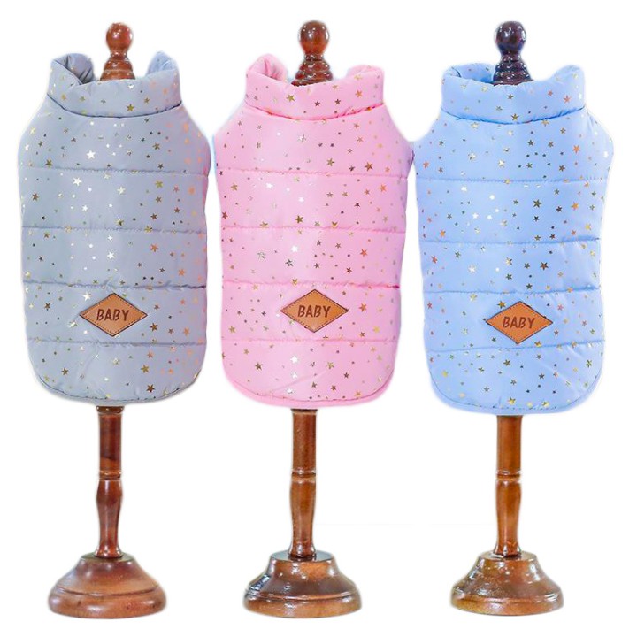 Áo phao lót nỉ cho thú cưng, áo mùa đông cho chó mèo